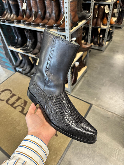 Franco Cuadra Black Teju Lizard/Calf Western/Dress Boots Men\'s USA 7.5 MEX 26.5 Cuadra Mens Lizard Teju Black Leather Boots 3Z1OLT - Etsy main image 2