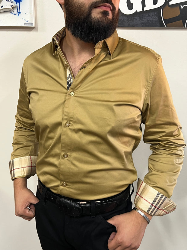 Platini Camisa Fina Color Oro - TKL9243