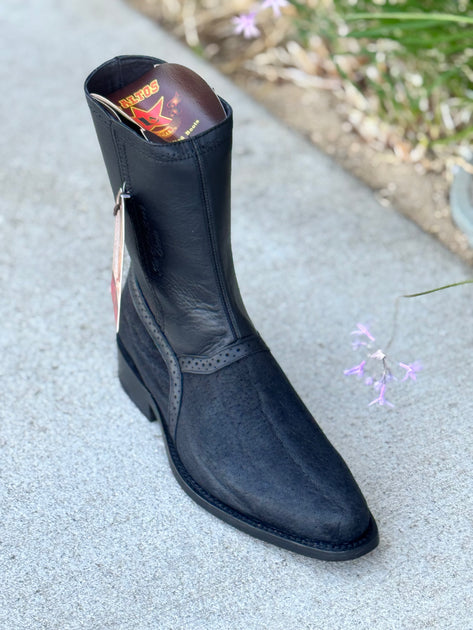 Bottes Cowboy Los Altos – Peau D'éléphant Noire, Bout Rond. Taille US 10.5, Fabriquées Au Mexique. État Quasi Neuf !