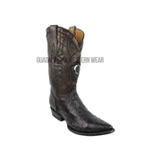 Cuadra Ostrich Black J Toe Cowboy Boots