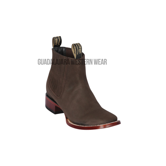 Tobacco Los Altos Boots Men's Charro Botin Short Ankle Nubuck Leather Boots main image 0