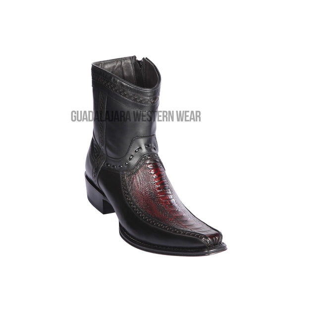 Ostrich Leg Black Cherry European Western Boots main image 0