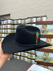 Stetson 6x Spartan Black Cowboy Felt Hat Sinaloa (Copa Chica Falda/Brim 3.5")