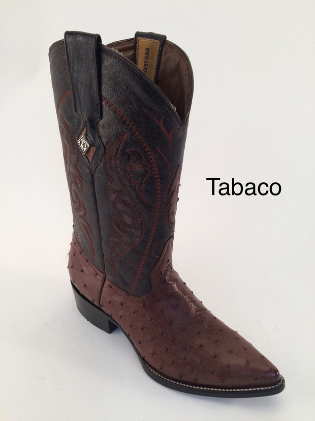 Avestruz Tabaco Piel de Primera Horma J Toe - Marca Red Diamond Boots
