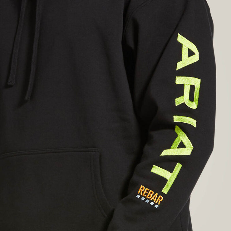 Ariat Men Rebar Graphic Hoodie (Black/Lime)