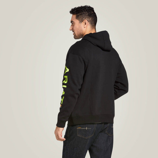 Ariat Men Rebar Graphic Hoodie (Black/Lime)