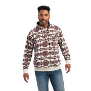 Ariat Men's Printed Overdyed Washed Sweater (white/Burgundy)