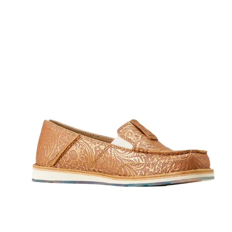 Ariat Ladies Cruiser Floral Embossed Bronze Slip On Shoe