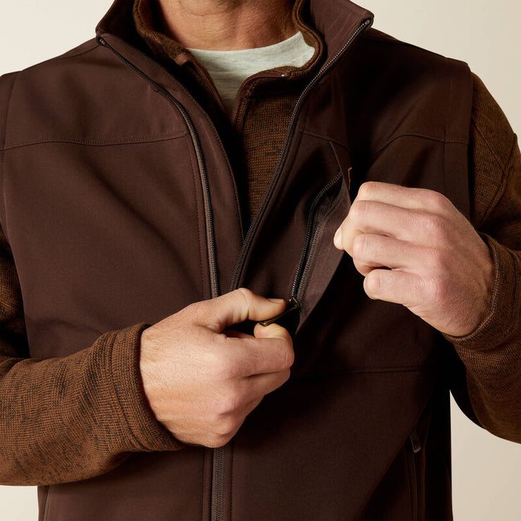 Ariat Mens Soft Shell Vest Coffee Bean