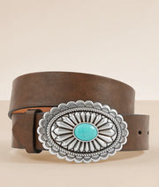 Ariat Turquoise Stone Basic Leather Belt