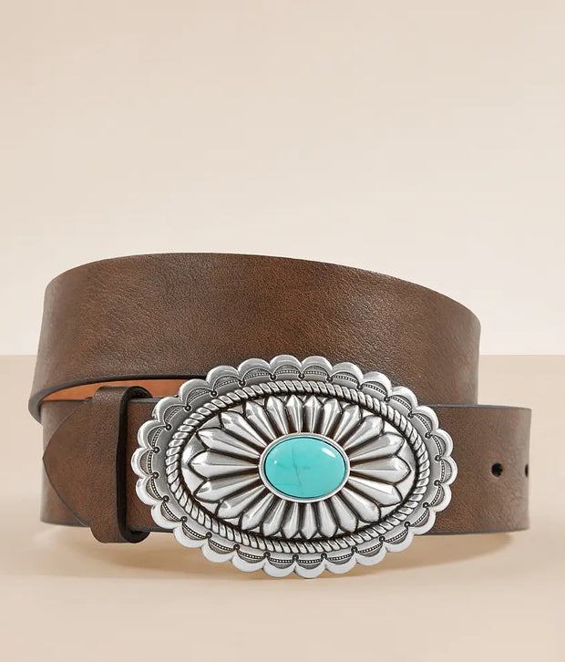 Ariat Turquoise Stone Basic Leather Belt