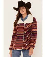 Powder River Ladies Serape Stripe Wool Coat