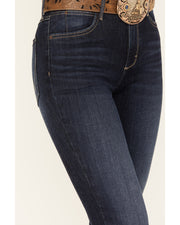 WRANGLER WOMEN'S LILY DARK WASH BESPOKE HIGH RISE FLARE STRETCH DENIM JEANS