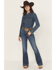 WRANGLER WOMEN'S RETRO HIGH RISE BAILEY TROUSER STRETCH DENIM JEANS