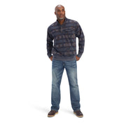 Ariat Men's Printed Overdyed Washed Sweater (Navy Blue)