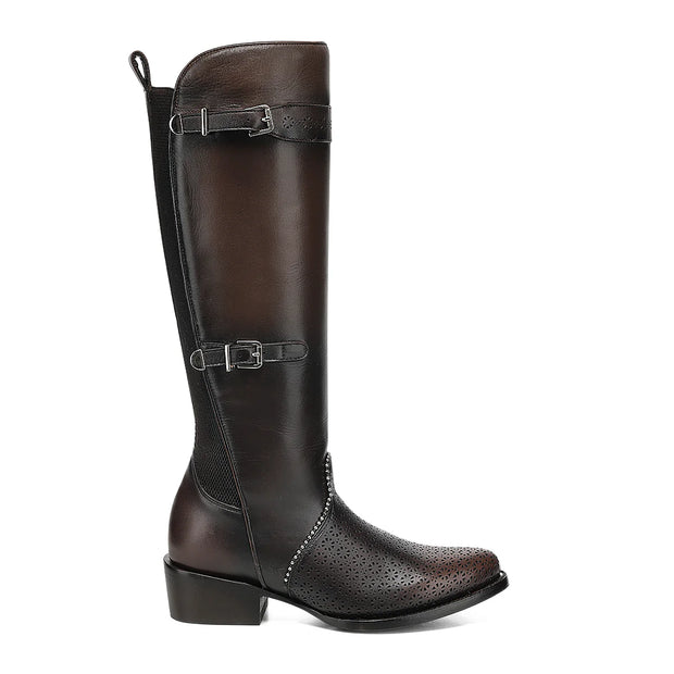 Cuadra para Dama - Crust Castaño Piel De Res Tall Boot