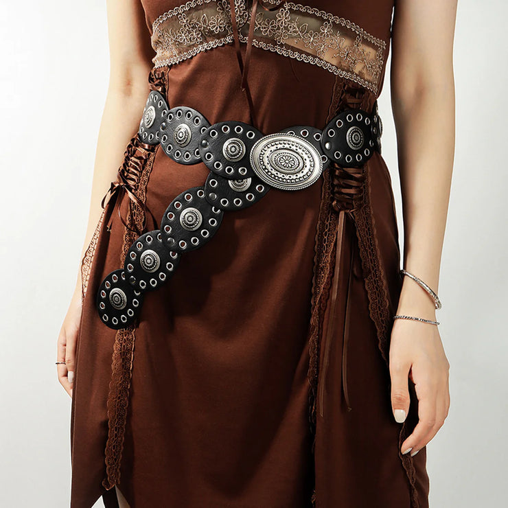 Women's Hollow Disc Boho Concho Belt