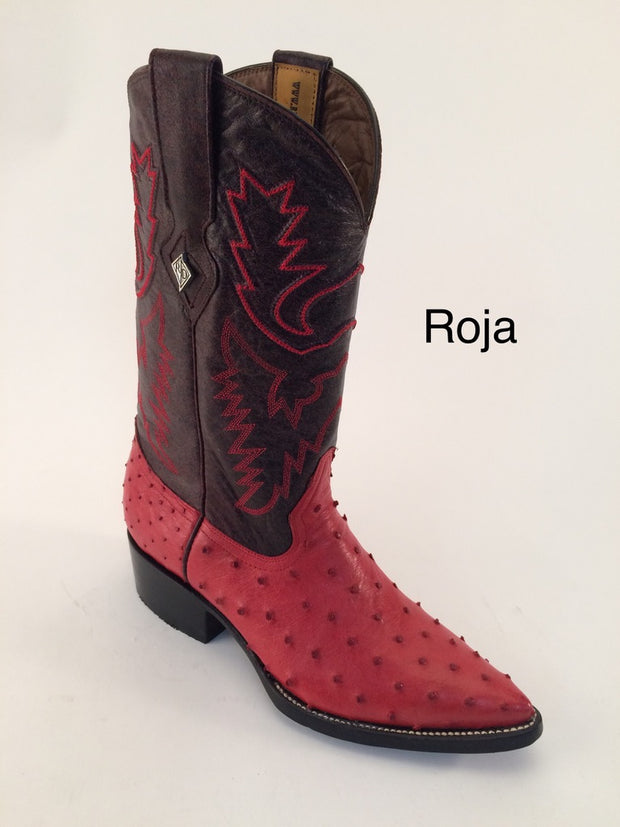 Avestruz Roja Piel de Primera Horma J Toe - Marca Red Diamond Boots