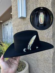 Tejana Virgen Guadalupe 100x Copa Chica Falda 3.5" (Guadalajara Hats) (Pluma Plateada)