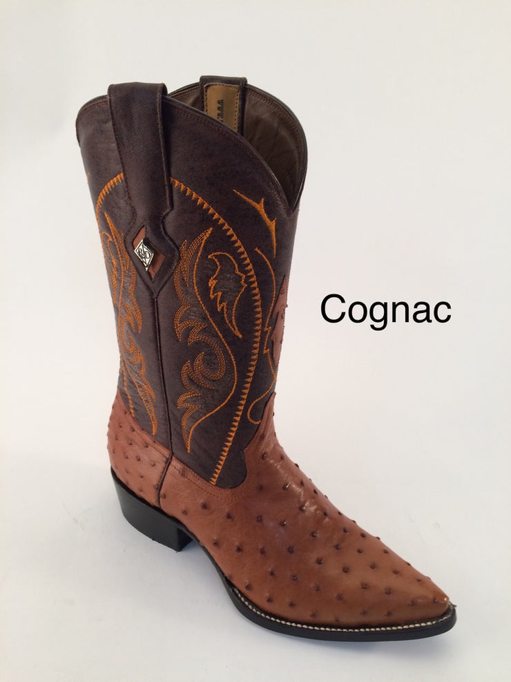 Avestruz Cognac Piel de Primera Horma J Toe - Marca Red Diamond Boots