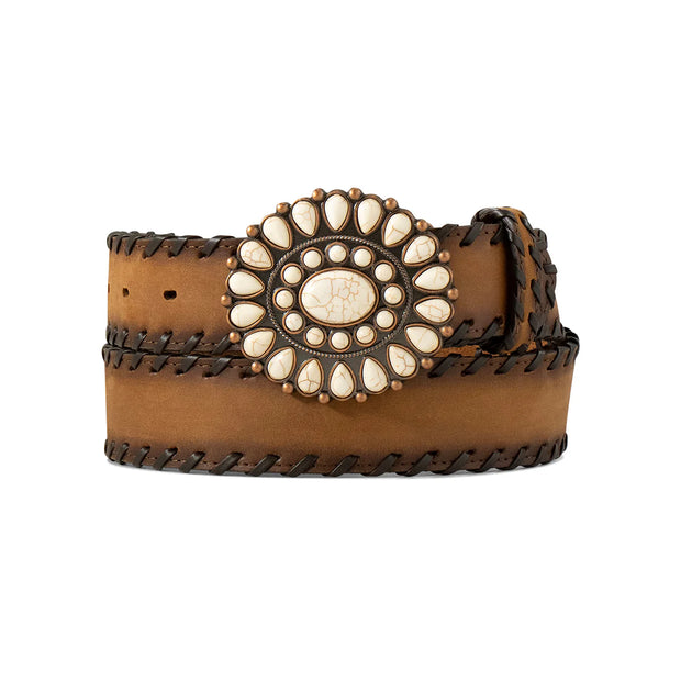 Ariat White Concho Leather Belt