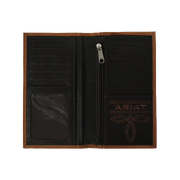 Ariat® Men's Tan Embossed Logo Checkbook/ Rodeo Wallet