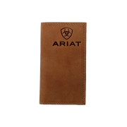 Ariat® Men's Tan Embossed Logo Checkbook/ Rodeo Wallet