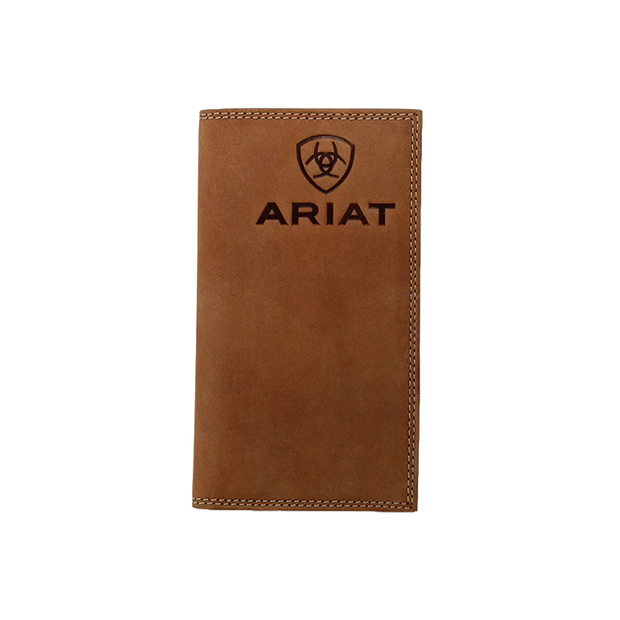Ariat® Men's Tan Embossed Logo Checkbook/ Rodeo Wallet