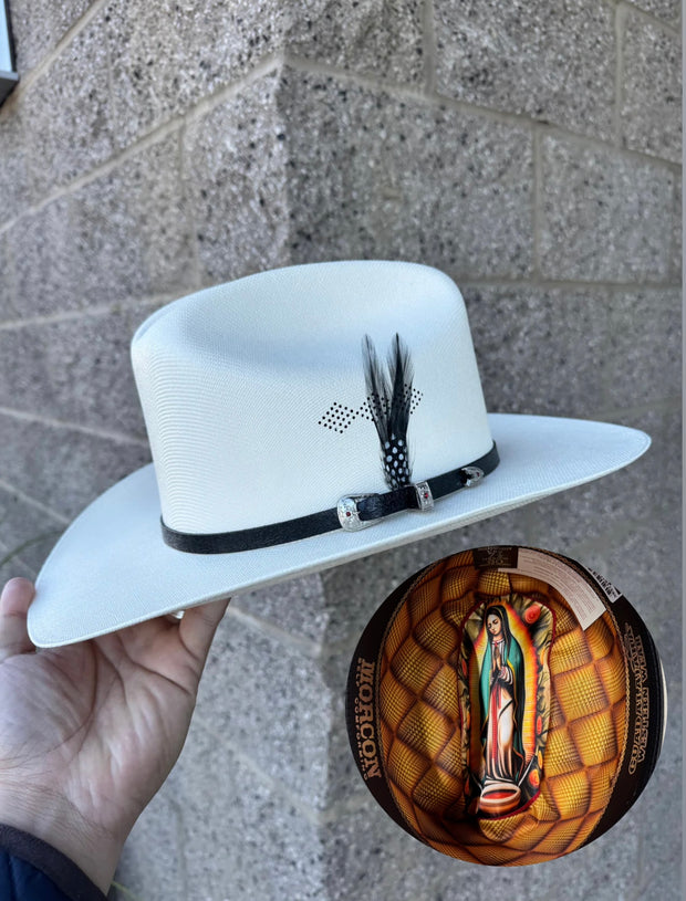 Sombrero 1,000x Copa Chica Falda 3" Marca Morcon (VIRGEN GUADALUPE)