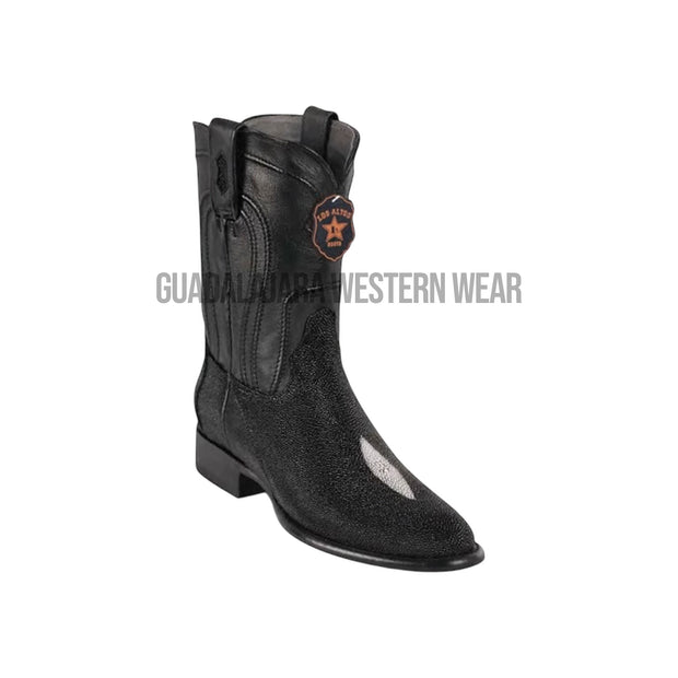 Los Altos Black Stingray Single Stone Roper Cowboy Boots