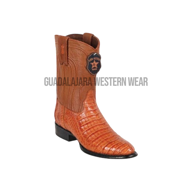 Los Altos Cognac Caiman Belly Roper Cowboy Boots