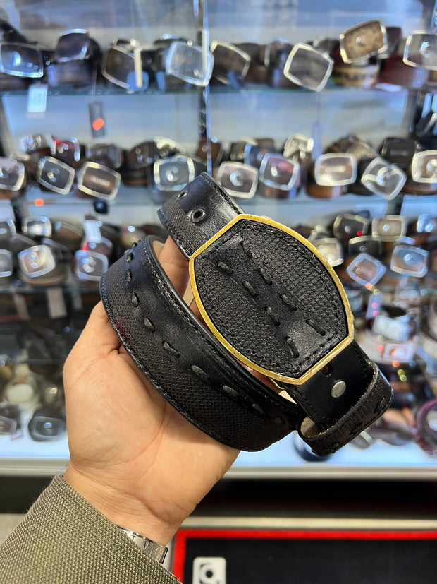 Cinto Vaquero Sillero Tejido - BLK / BLK