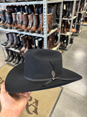 Stetson 6x Spartan Black Cowboy Felt Hat Sinaloa (Copa Chica Falda/Brim 3.5") (Diamante Negro)
