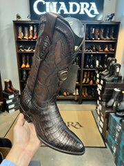 Cuadra Piel de Caiman Round Toe Cowboy Boots - CU422 (Piel de Primera Caiman) (PARIS CAFE)