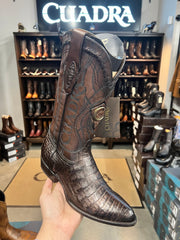 Cuadra Piel de Caiman Round Toe Cowboy Boots - CU422 (Piel de Primera Caiman) (PARIS CAFE)