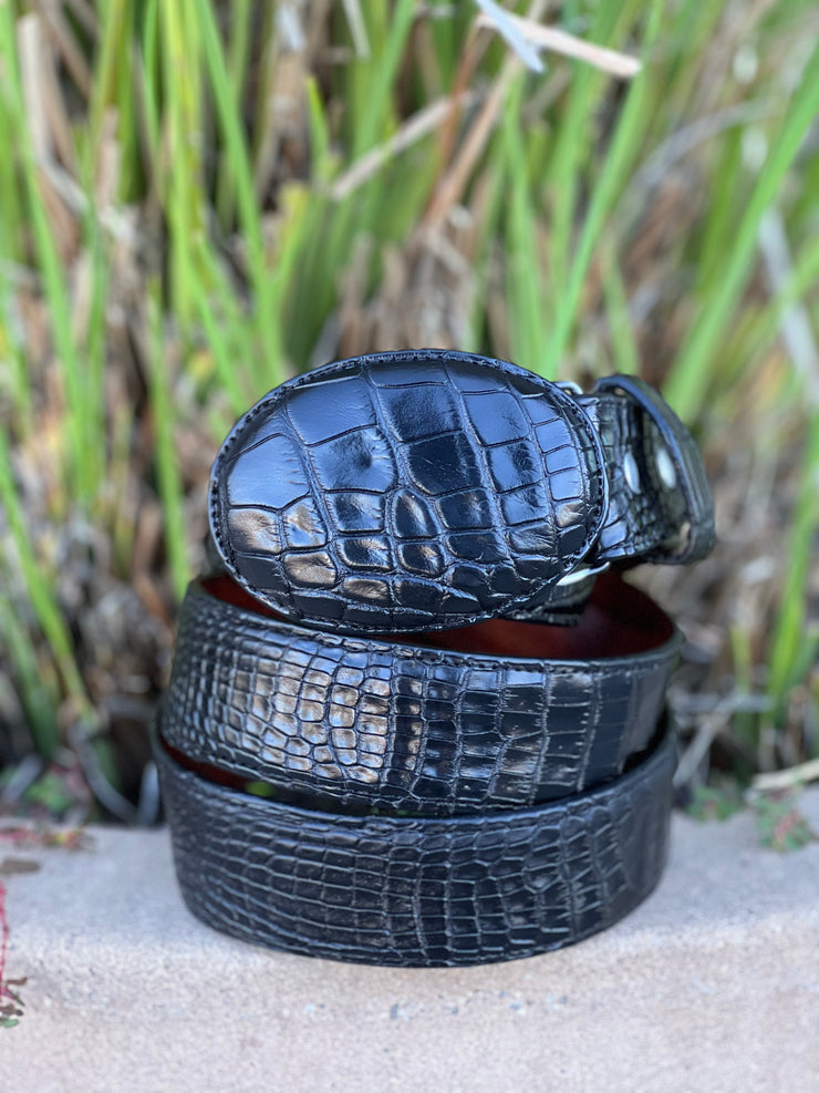 Cinto Caiman Piel Original - Negro