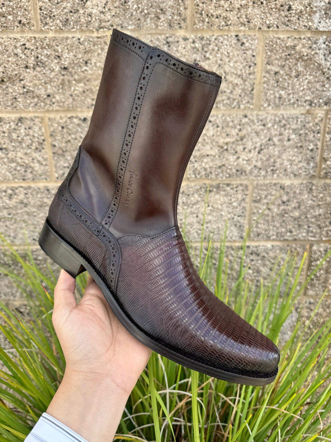 Franco Cuadra Mens Motorcycle Boots Brown Leather Zip Up Goodyear Welt Size 10.5 Franco Cuadra Mens Motorcycle Boots Brown Leather Zip Up  main image 4