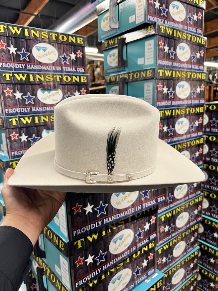 Twinstone 6x Rancher CRYSTAL Felt Hat Horma SINALOA (Copa Mediana Falda/Brim 3.5")