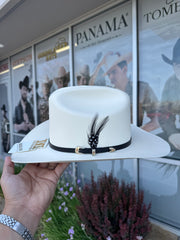 Sombrero El Patron 500x Copa Alta Falda 3.5" Marca Morcon (Toquilla Avestruz Negro)