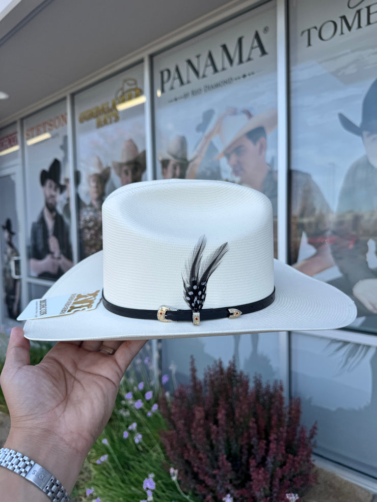 Sombrero El Patron 500x Copa Alta Falda 3.5" Marca Morcon (Toquilla Avestruz Negro)