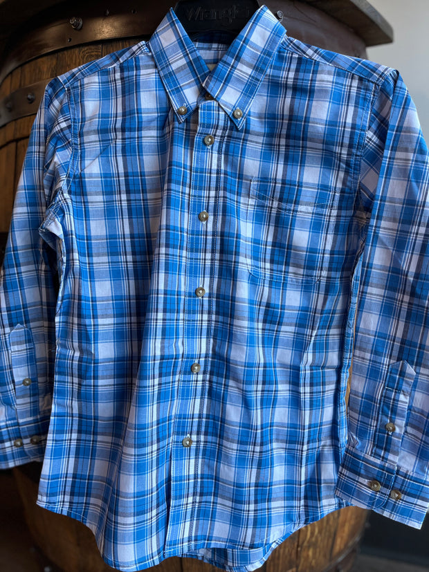 Boy's Wrangler Button Up Front Shirt -112324799 (Blue)