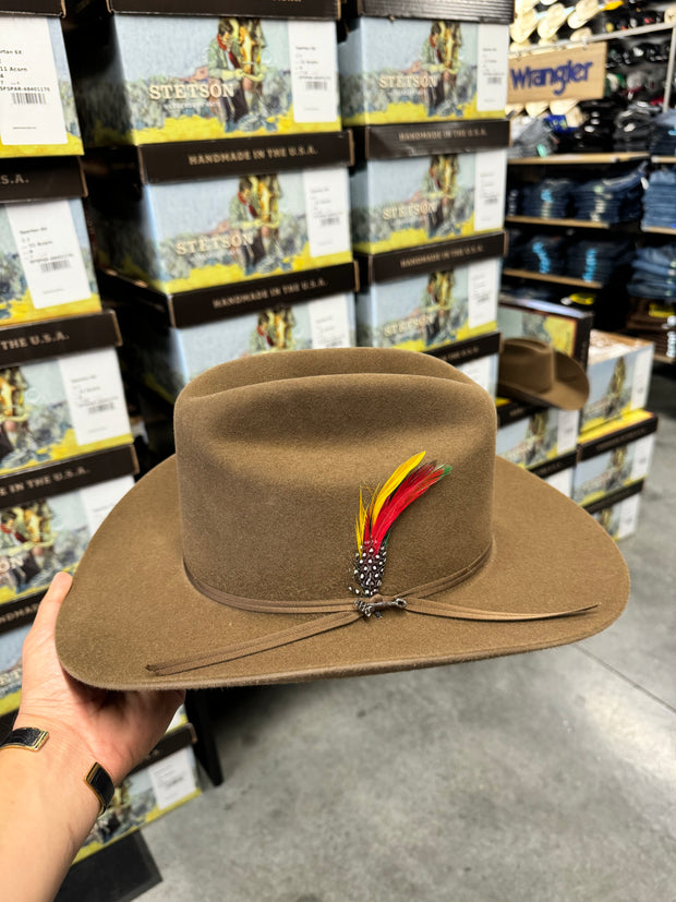 Stetson 6x Spartan Acorn Cowboy Felt Hat Sinaloa (Copa Chica Falda/Brim 3.5")