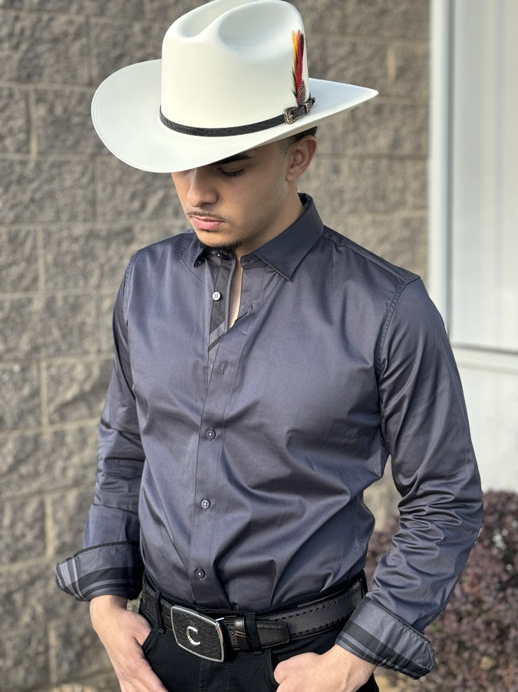 Platini Camisa Fina - TKL10849 (GREY) (Stretch)