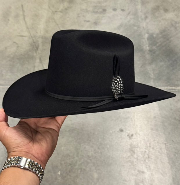 Stetson 6x Rancher Black Cowboy Felt Hat Sinaloa (Copa Alta Falda/Brim 3.5") (Diamante Negro)