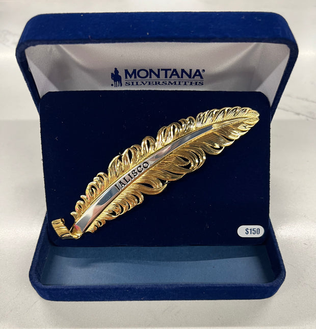 JALISCO - Pluma de Acero Inoxidable/Stainless Steel Hat Feather - Montana Silversmith