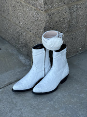 Botin Skinny Piel de Avestruz Negro - Piel Imitation de Avestruz (COMBO)