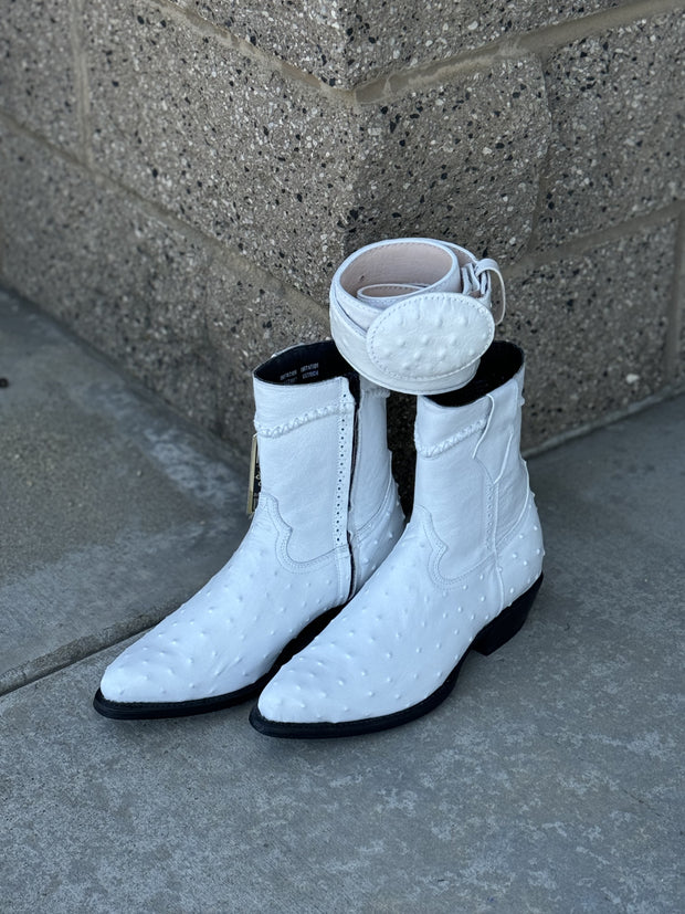 Botin Skinny Piel de Avestruz Negro - Piel Imitation de Avestruz (COMBO)