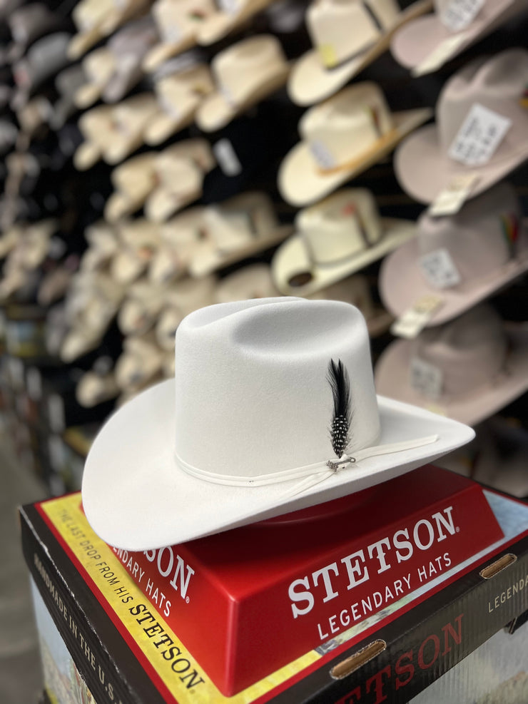 Stetson 6x Rancher Premium White Cowboy Felt Hat Sinaloa (Copa Alta Falda/Brim 3.5")