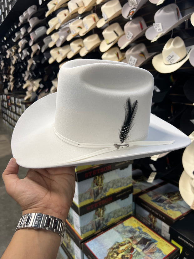 Stetson 6x Rancher Premium White Cowboy Felt Hat Sinaloa (Copa Alta Falda/Brim 3.5")