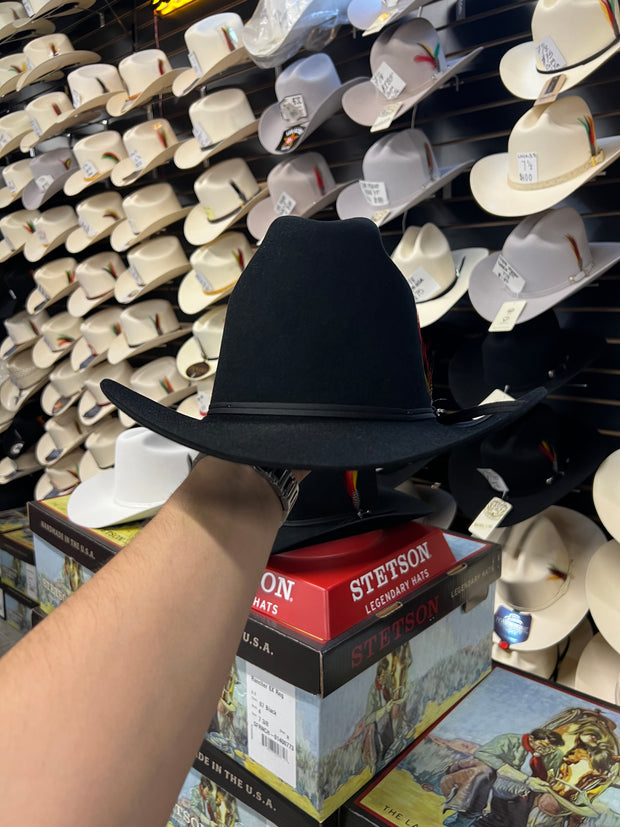 Stetson 6x Rancher Black Cowboy Felt Hat Sinaloa (Copa Alta Falda/Brim 3")